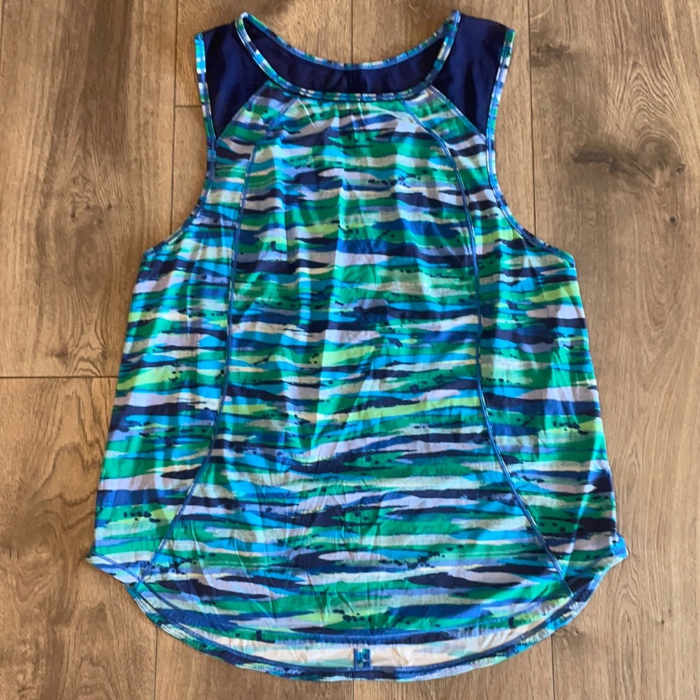 lululemon athletica Blue and Green Tank Top